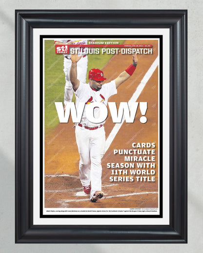 2011 Albert Pujols Saint Louis Cardinals World Series Framed Newspaper Cover Print - Title Game Frames