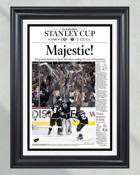 2012 Los Angeles Kings Stanley Cup Champions Framed Newspaper Front Page Print - TitleGameFrames.com