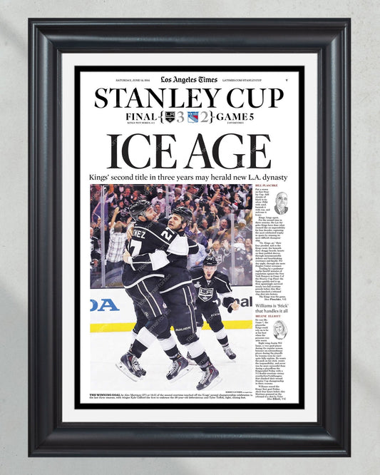 2014 LA Kings Stanley Cup Champions Framed Newspaper Front Page Print - TitleGameFrames.com