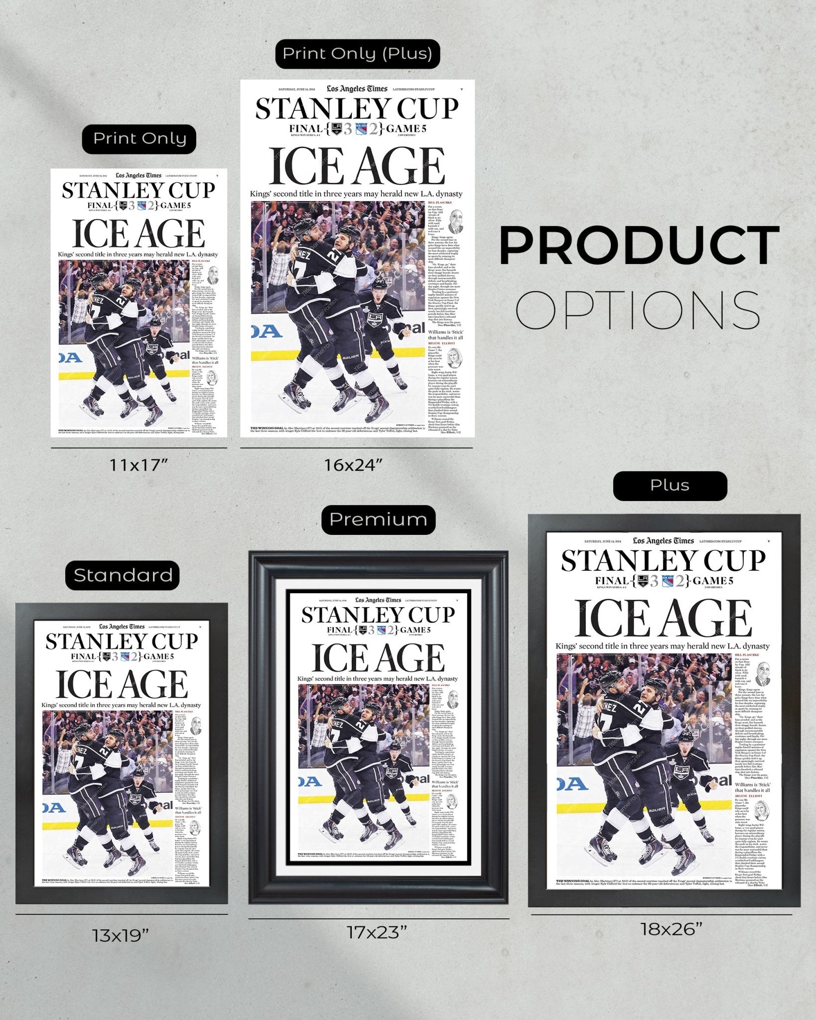 2014 LA Kings Stanley Cup Champions Framed Newspaper Front Page Print - TitleGameFrames.com