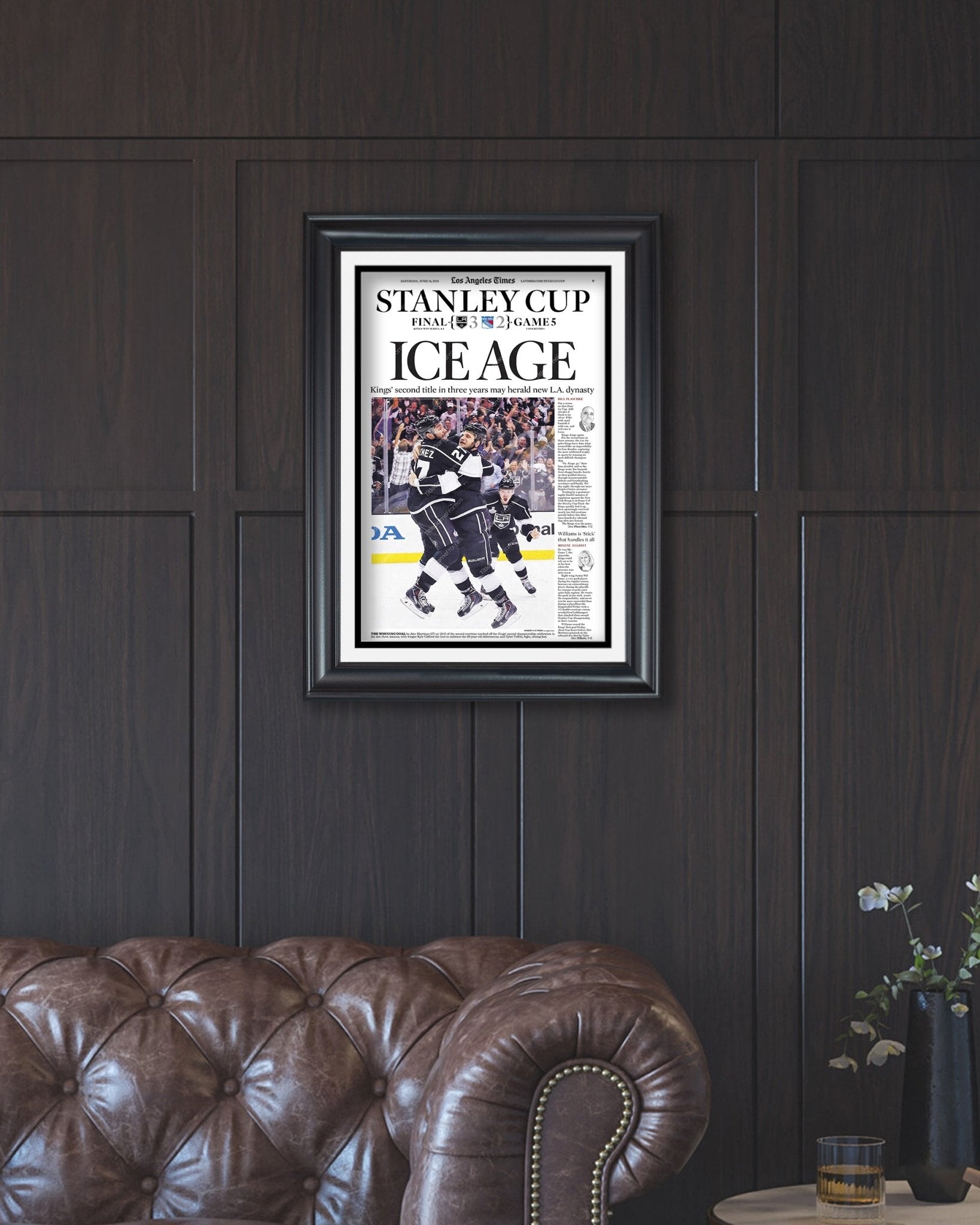 2014 LA Kings Stanley Cup Champions Framed Newspaper Front Page Print - TitleGameFrames.com