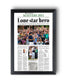 2015 Jordan Spieth Masters Champion 'Lone star hero' Framed Newspaper - TitleGameFrames.com