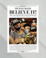2016 Cleveland Cavaliers Cavs NBA Champions 'BELIEVE IT!' Framed Newspaper - Lebron James - TitleGameFrames.com
