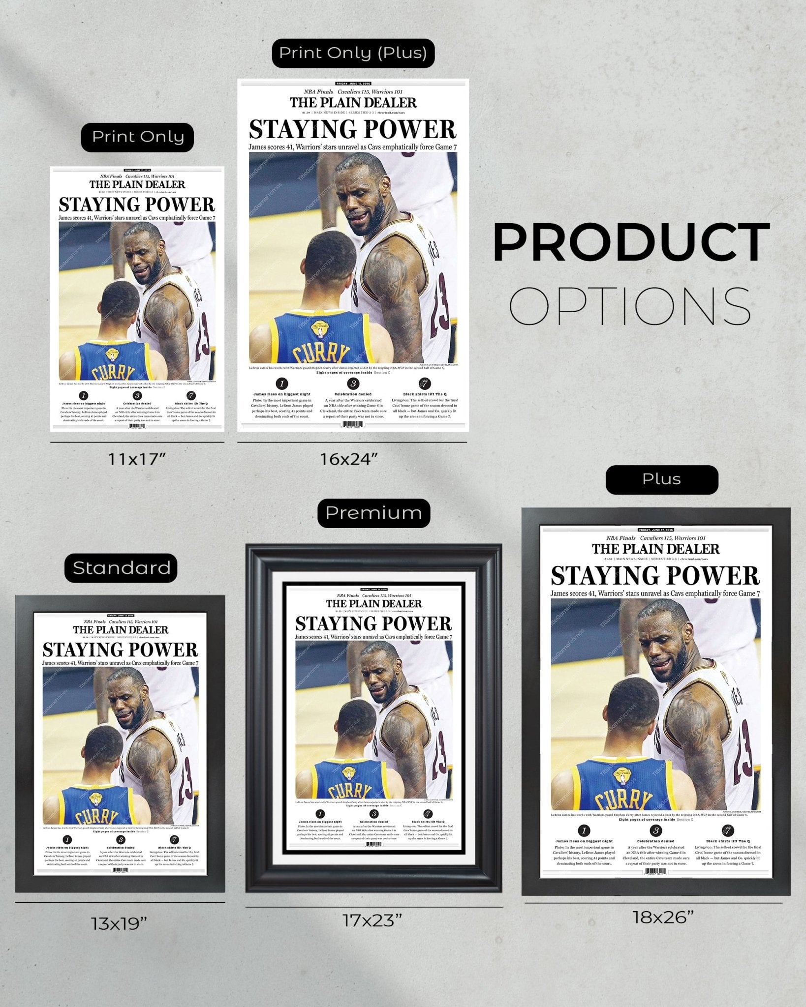 2016 Cleveland Cavaliers Game 6 NBA Finals Lebron vs Steph - TitleGameFrames.com