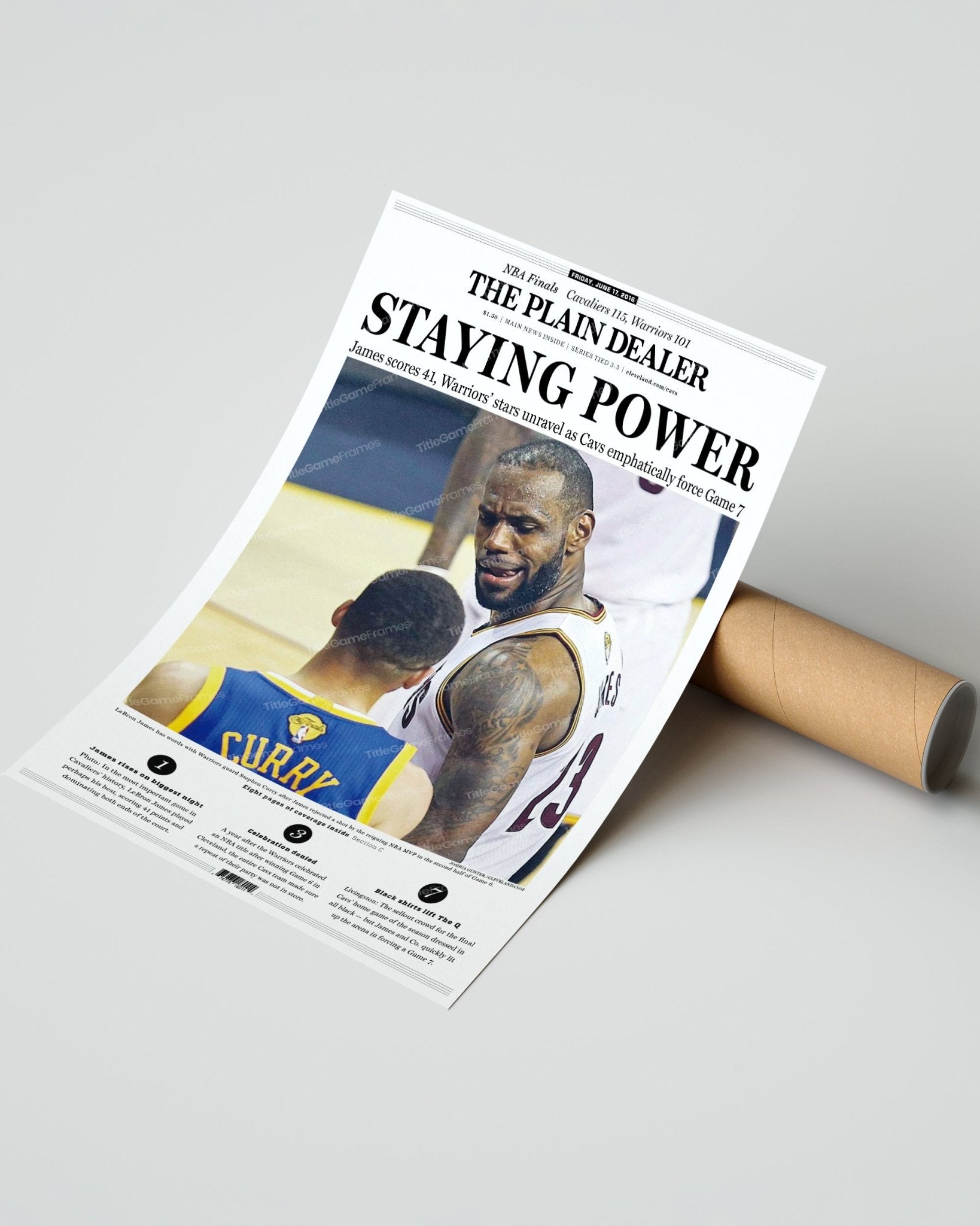 2016 Cleveland Cavaliers Game 6 NBA Finals Lebron vs Steph - TitleGameFrames.com