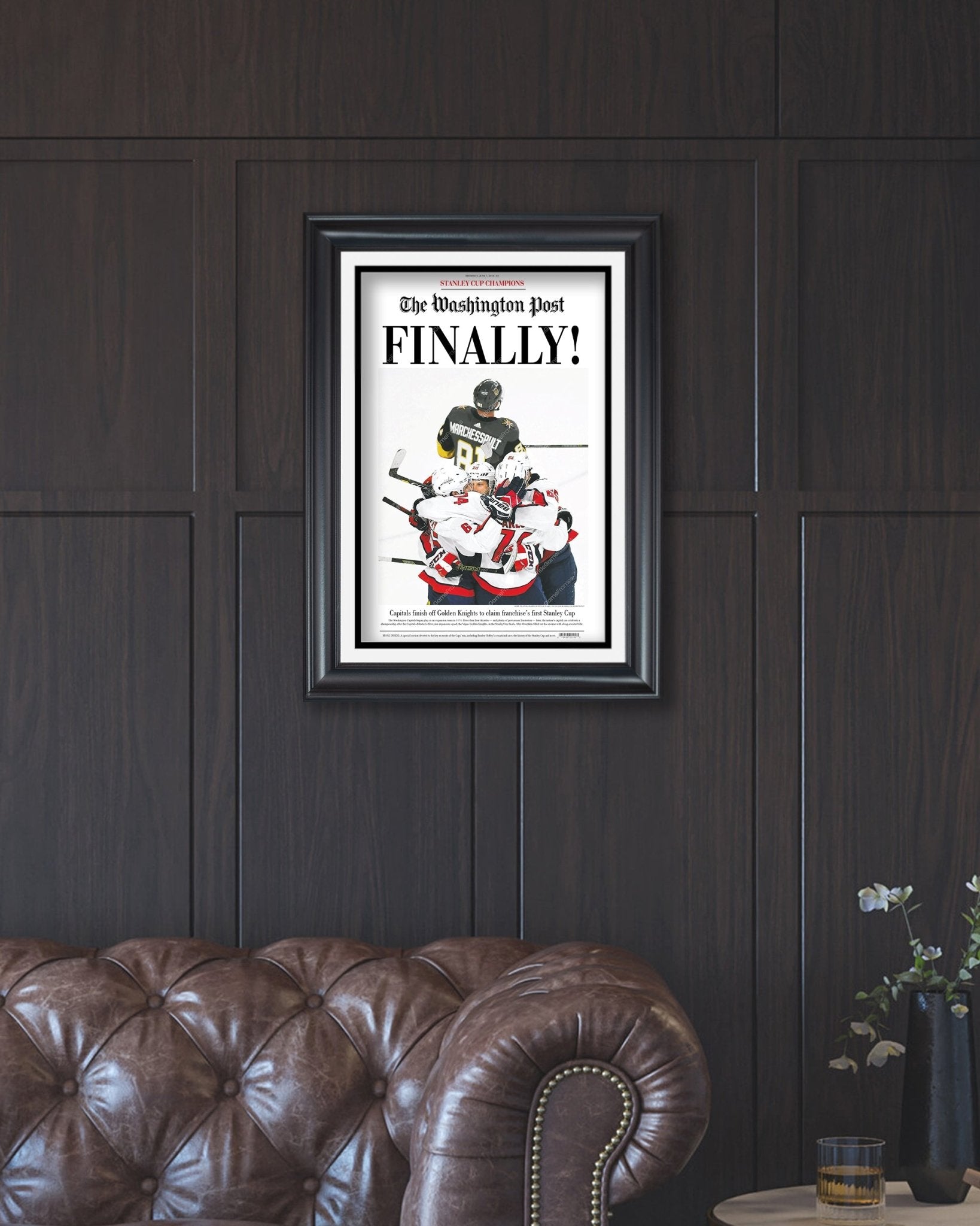 2018 Washington capitals Stanley Cup "Finally" Front Page Newspaper - TitleGameFrames.com