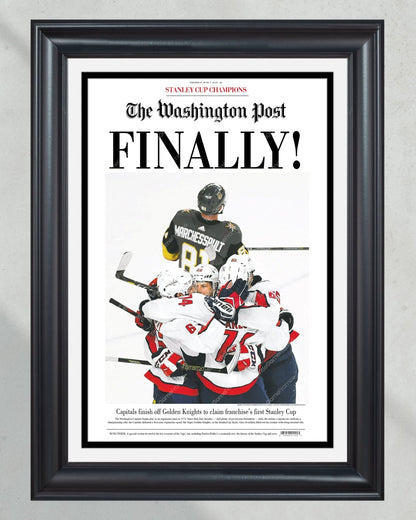 2018 Washington capitals Stanley Cup "Finally" Front Page Newspaper - TitleGameFrames.com