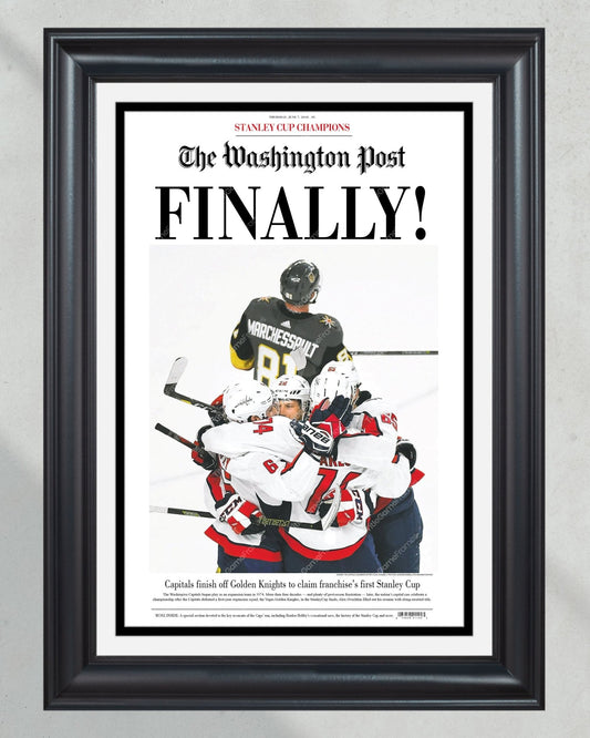 2018 Washington capitals Stanley Cup "Finally" Front Page Newspaper - TitleGameFrames.com