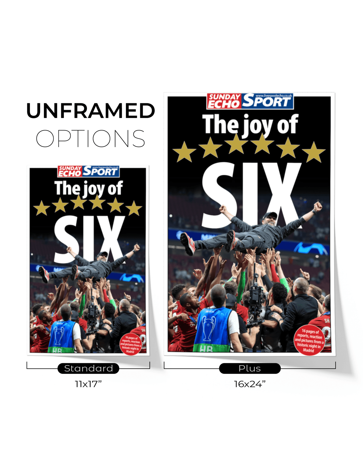 2019 Liverpool Football Champions League Winners "The Joy of Six" Framed Newspaper - TitleGameFrames.com