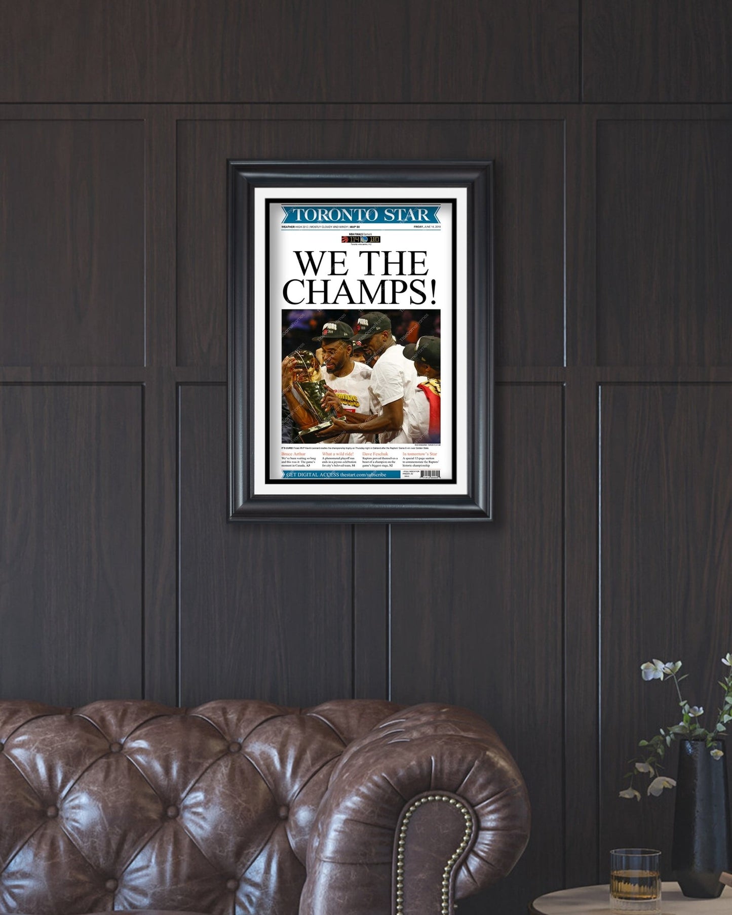 2019 Toronto Raptors NBA championship Framed Newspaper Cover Print - TitleGameFrames.com