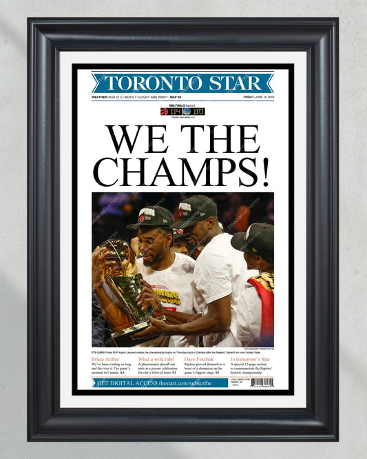 2019 Toronto Raptors NBA championship Framed Newspaper Cover Print - TitleGameFrames.com