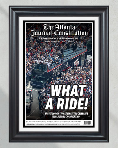 2021 Atlanta Braves Parade World Series Champions Framed Front Page Newspaper Print - TitleGameFrames.com