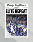 2021 “Elite Repeat” Tampa Bay Lightning Stanley Cup Champions Framed Newspaper Front Page Print - TitleGameFrames.com