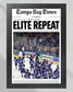 2021 “Elite Repeat” Tampa Bay Lightning Stanley Cup Champions Framed Newspaper Front Page Print - TitleGameFrames.com