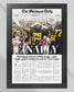 2021 Michigan Wolverines Defeat Ohio State: 42 - 27 'FINALLY' - Framed Print - TitleGameFrames.com