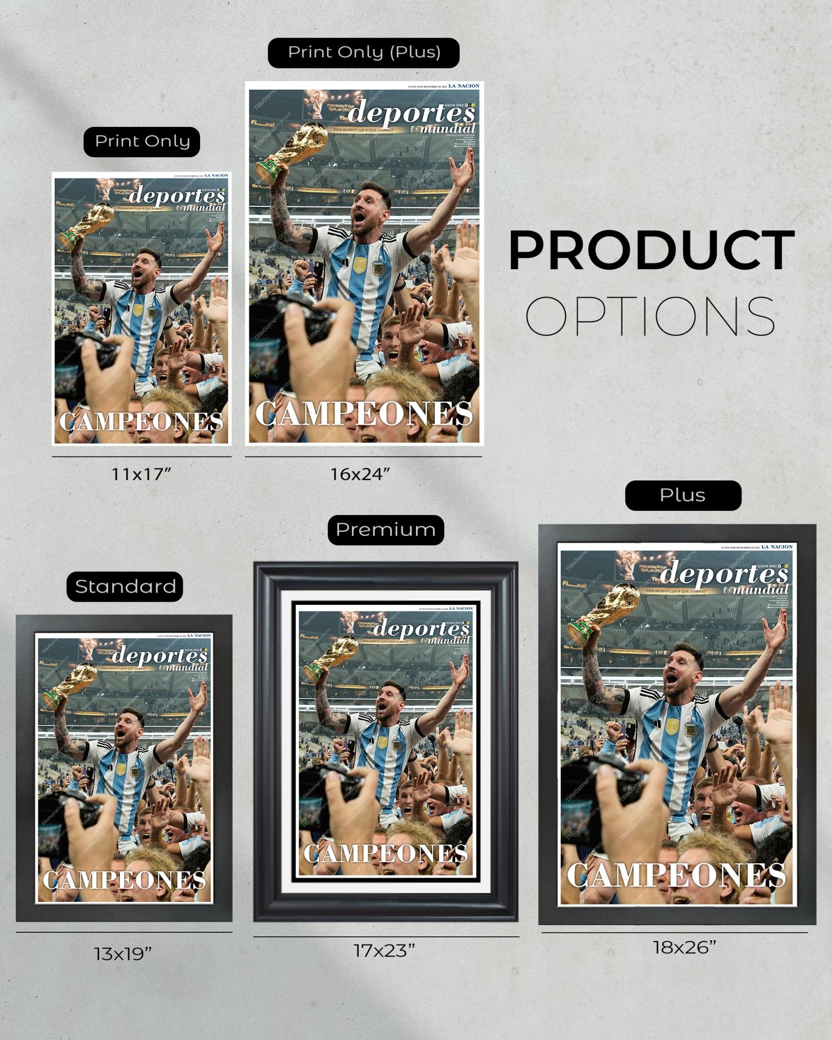 2022 Argentina's World Cup Triumph 'CAMPEONES' Commemorative Newspaper - Title Game Frames