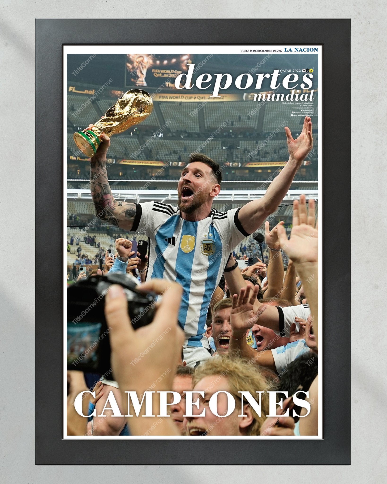 2022 Argentina's World Cup Triumph 'CAMPEONES' Commemorative Newspaper - Title Game Frames