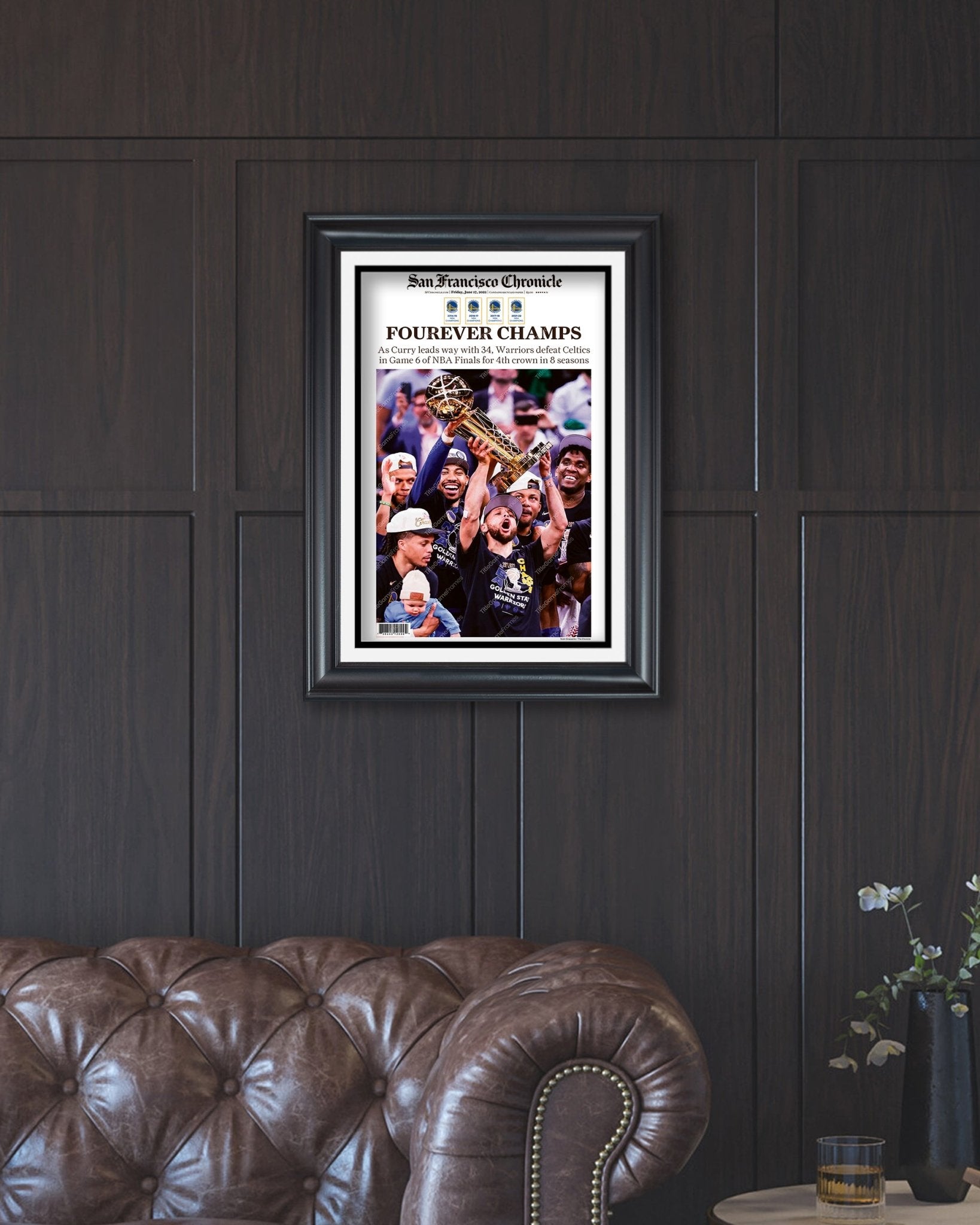 2022 Golden State Warriors NBA Champion Framed Front Page Newspaper Print Steph Curry - Title Game Frames