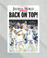 2022 Kansas Jayhawks “Back on Top” NCAA College Basketball National Champions Framed Front Page Newspaper Print - Title Game Frames