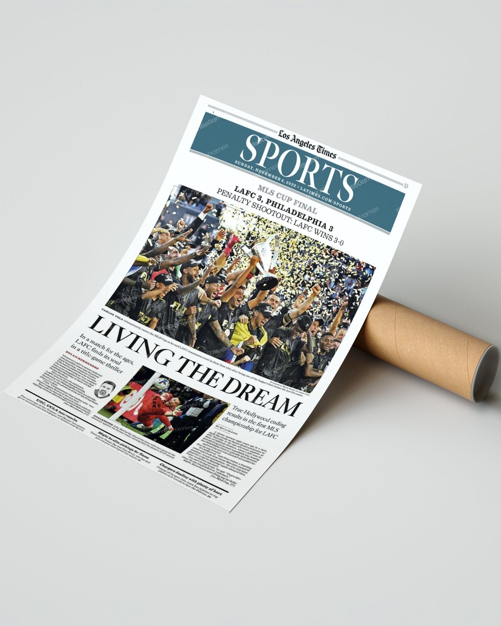 2022 LAFC Los Angeles Football Club MLS Championship Framed Front Page Newspaper - Title Game Frames