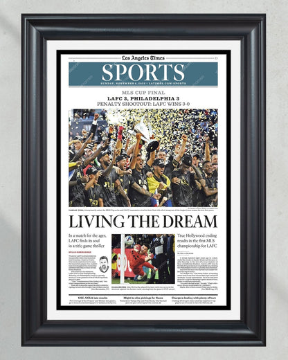 2022 LAFC Los Angeles Football Club MLS Championship Framed Front Page Newspaper - Title Game Frames