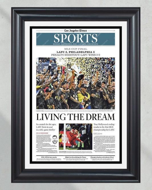 2022 LAFC Los Angeles Football Club MLS Championship Framed Front Page Newspaper - Title Game Frames