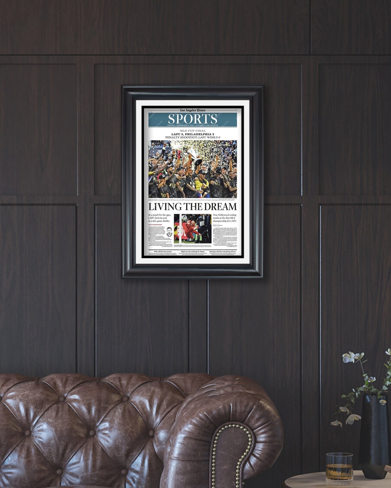 2022 LAFC Los Angeles Football Club MLS Championship Framed Front Page Newspaper - Title Game Frames