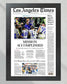 2022 Los Angeles Rams Super Bowl LVI Framed Front Page Newspaper Print Cover SoFi Stadium - Title Game Frames