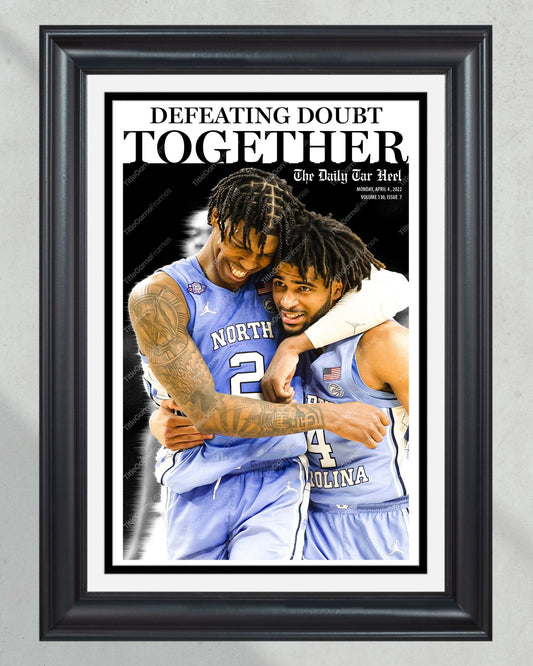 2022 North Carolina Tar Heels vs Duke Final Four Framed Front Page Newspaper Print - Title Game Frames