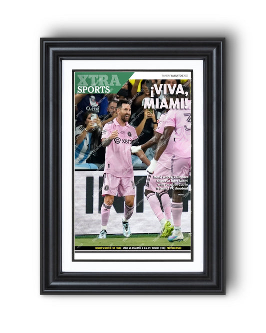 2023 Inter Miami CF Leagues Cup Champions 'VIVA MIAMI!' Framed Newspaper - Title Game Frames