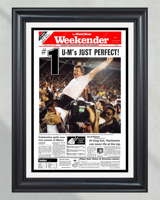 2023 Inter Miami CF Leagues Cup Champions 'VIVA MIAMI!' Framed Newspaper (Copy) - Title Game Frames