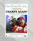 2023 Kansas City Chiefs “CHAMPS AGAIN!” Super Bowl LVII Champions Framed Front Page Newspaper - TitleGameFrames.com