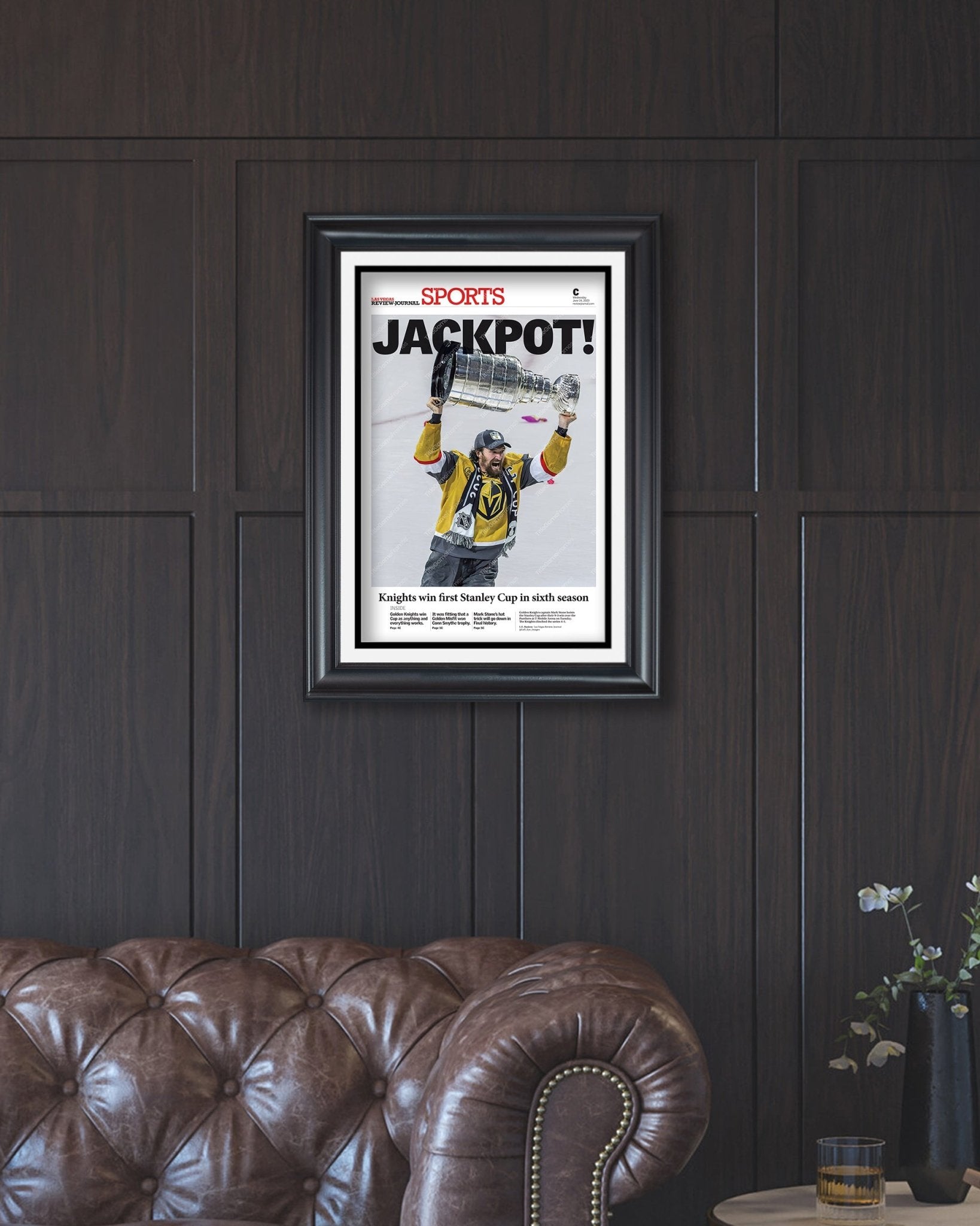 2023 Las Vegas Golden Knights 'JACKPOT!' Mark Stone Commemorative Newspaper - TitleGameFrames.com