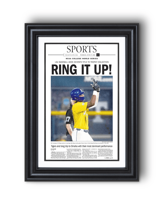 2023 LSU Tigers “Ring it Up!” College World Series Champions Commemorative Newspaper - TitleGameFrames.com