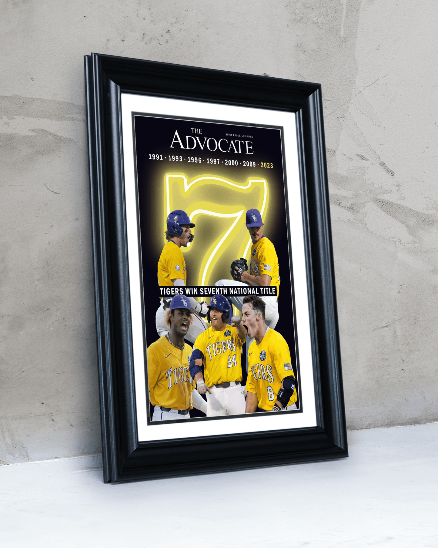 2023 LSU Tigers Stadium Edition of Seven National Championship Titles - TitleGameFrames.com