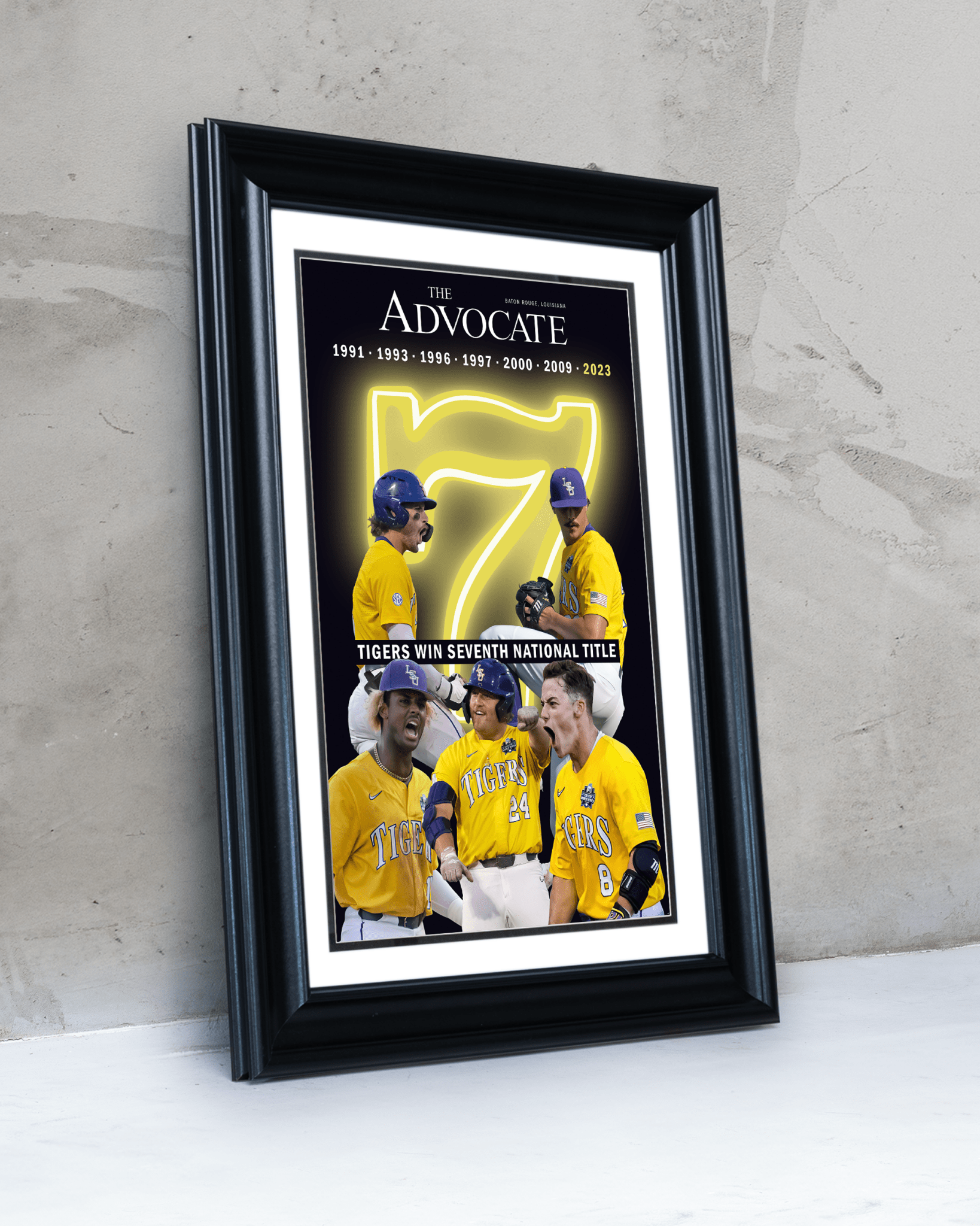 2023 LSU Tigers Stadium Edition of Seven National Championship Titles - TitleGameFrames.com