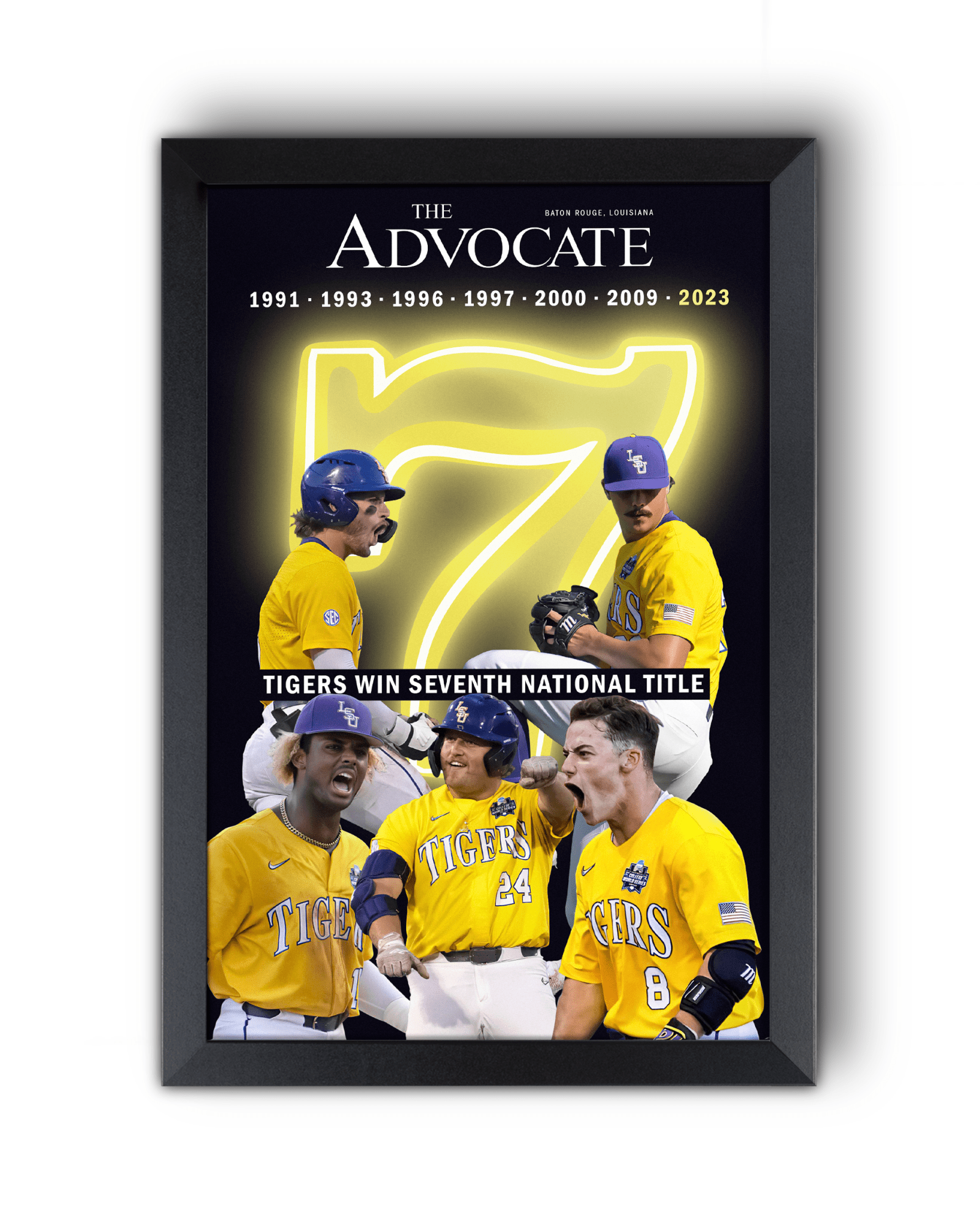 2023 LSU Tigers Stadium Edition of Seven National Championship Titles - TitleGameFrames.com
