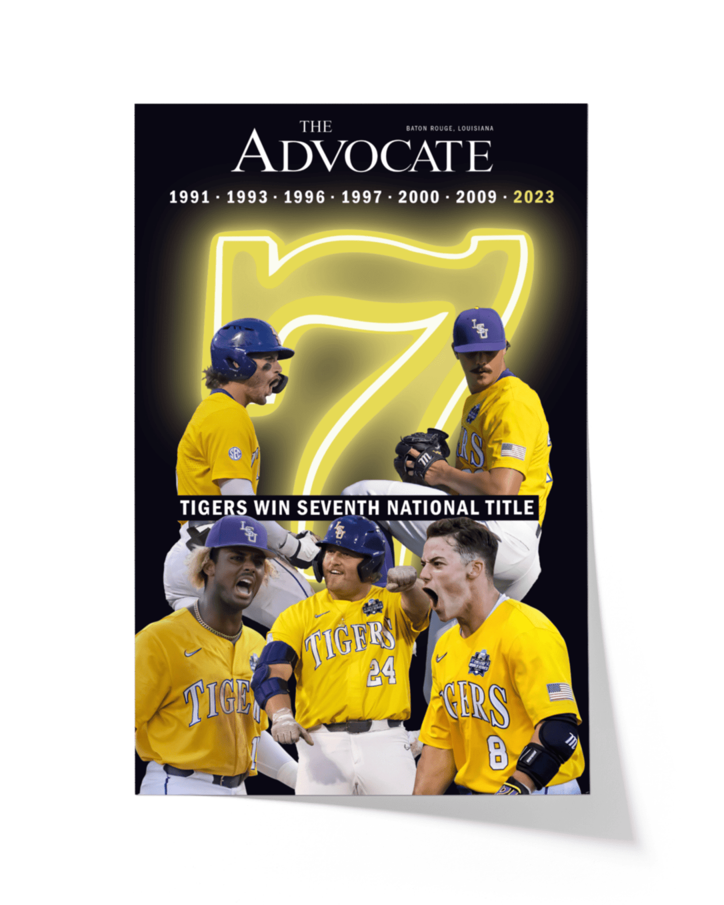 2023 LSU Tigers Stadium Edition of Seven National Championship Titles - TitleGameFrames.com