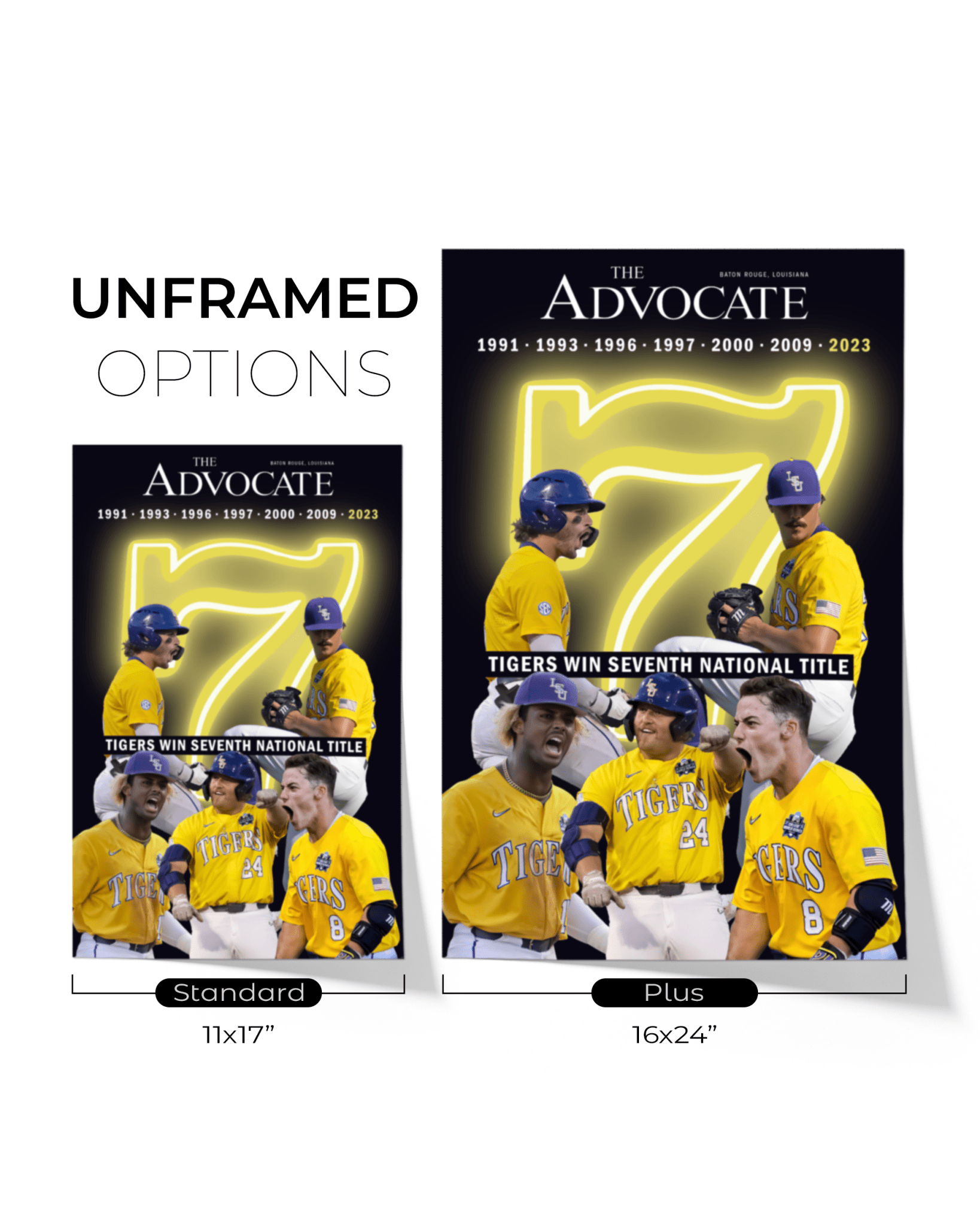 2023 LSU Tigers Stadium Edition of Seven National Championship Titles - TitleGameFrames.com