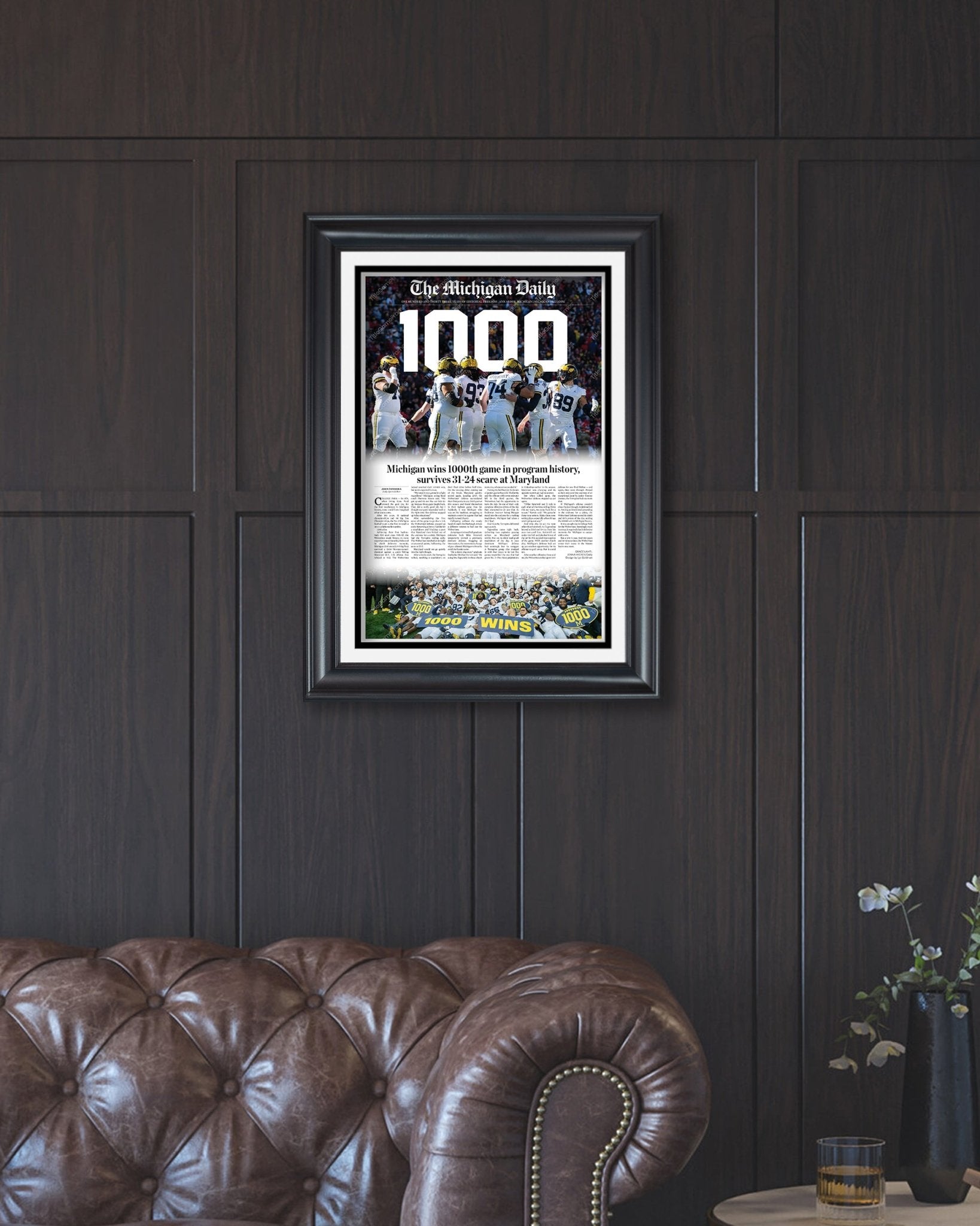 2023 Michigan Wolverines 1000th Win - Commemorative Framed Print - TitleGameFrames.com