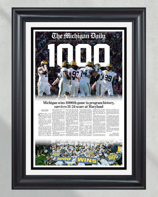 2023 Michigan Wolverines 1000th Win - Commemorative Framed Print - TitleGameFrames.com