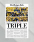 2023 Michigan Wolverines' Third Consecutive Victory Over Ohio State: 'TRIPLE' - Framed Print - TitleGameFrames.com