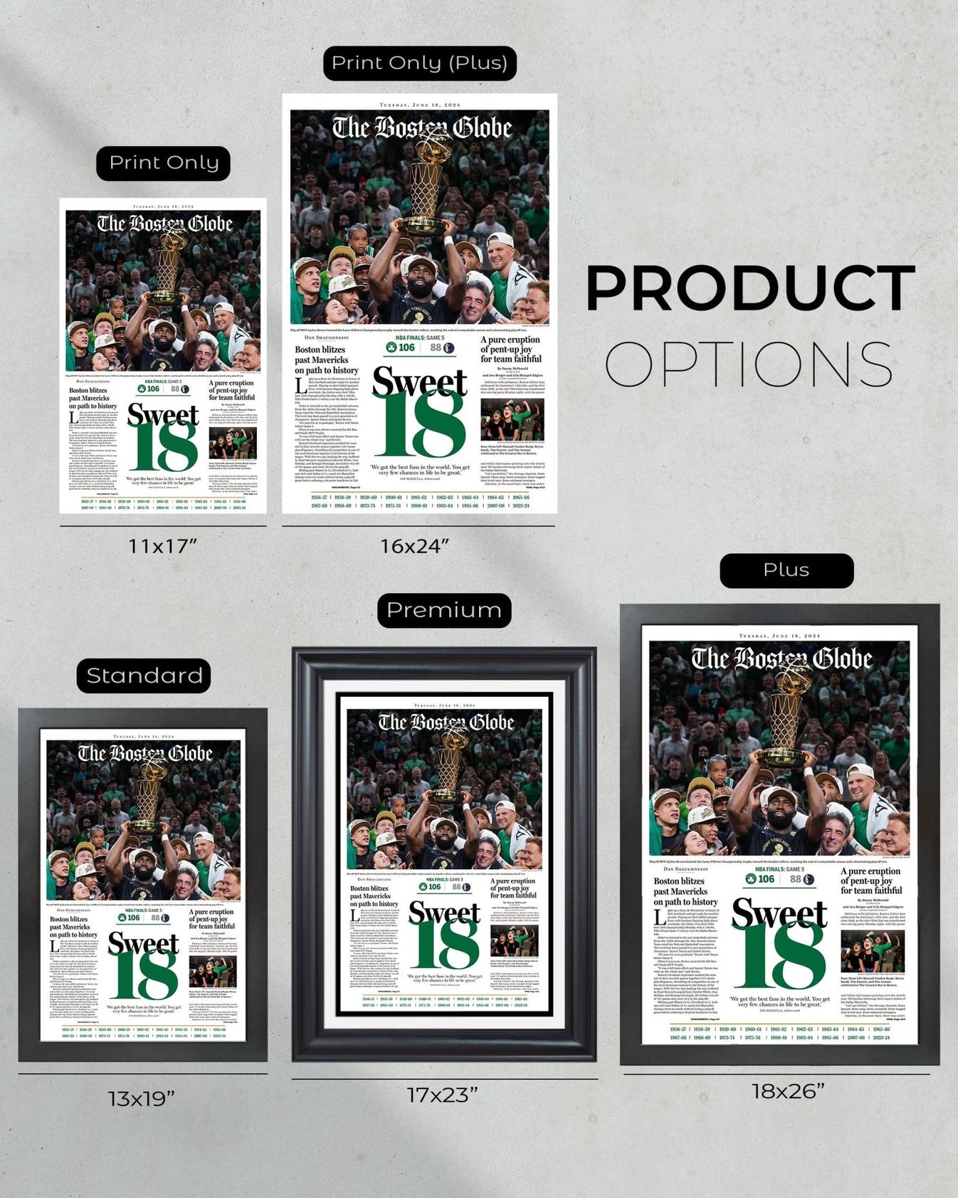 2024 Boston Celtics NBA Championship Commemorative Framed Print - Sweet ...