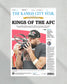 2024 Chiefs AFC Championship Victory "Kings of the AFC" Framed Newspaper Print - Title Game Frames