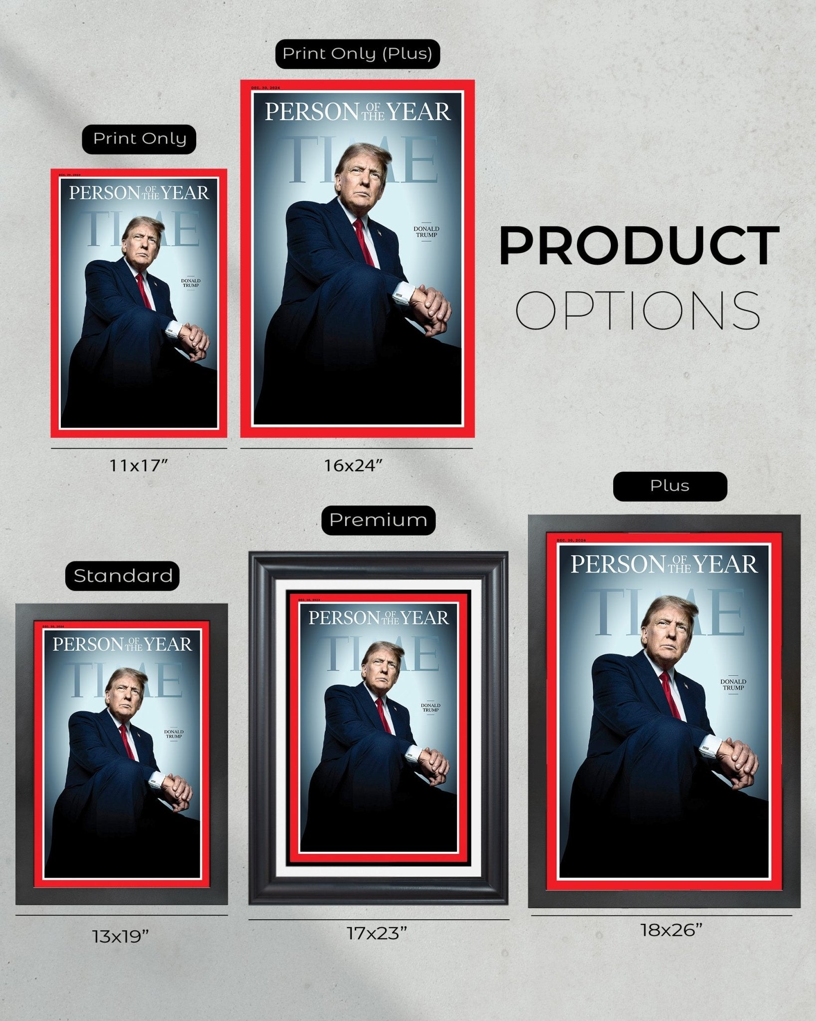 2024 Donald Trump: TIME’s 'Person of the Year' – Commemorative Framed Newspaper - Title Game Frames