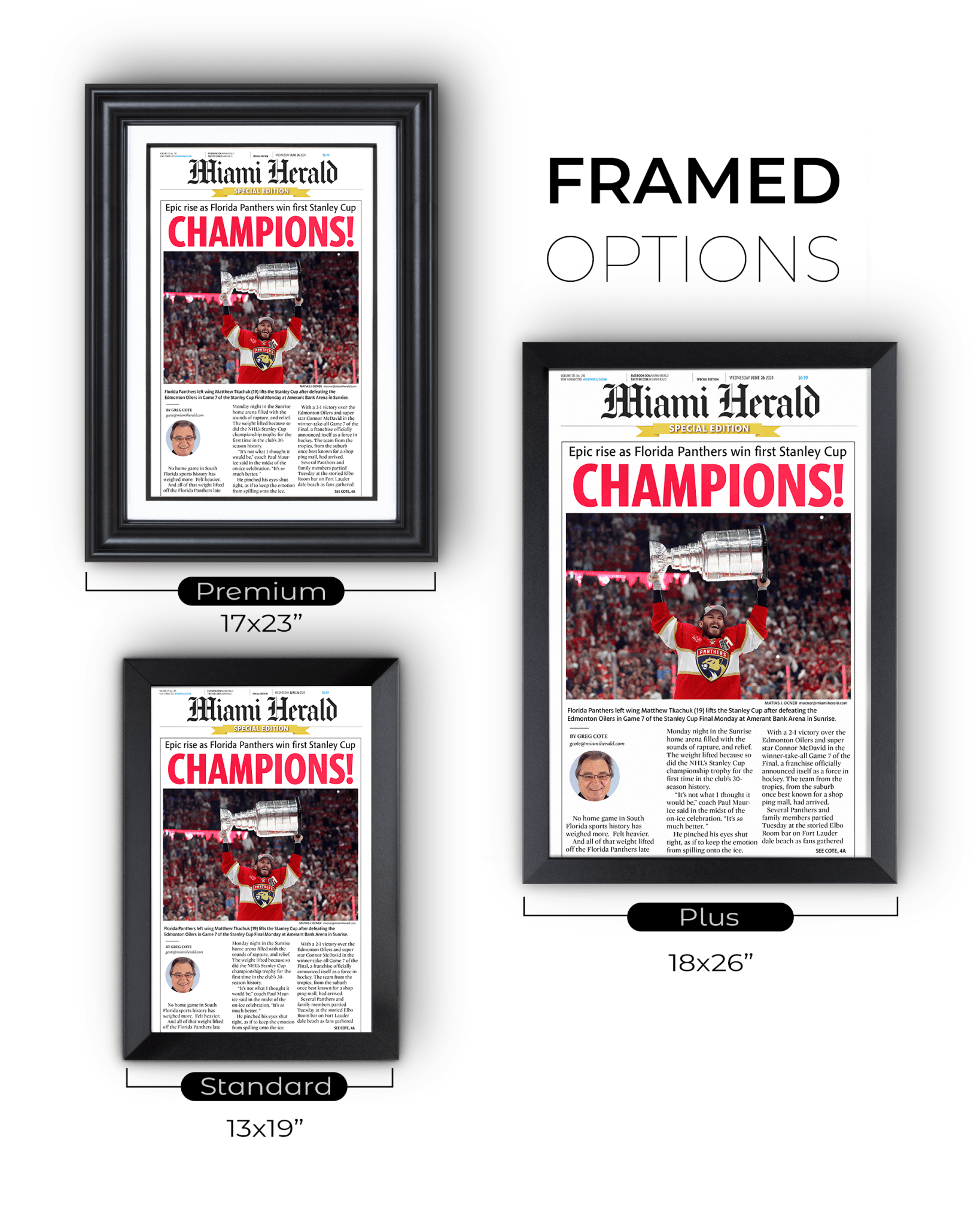 2024 Florida Panthers Stanley Cup "CHAMPIONS!" Special Edition Newspaper - TitleGameFrames.com