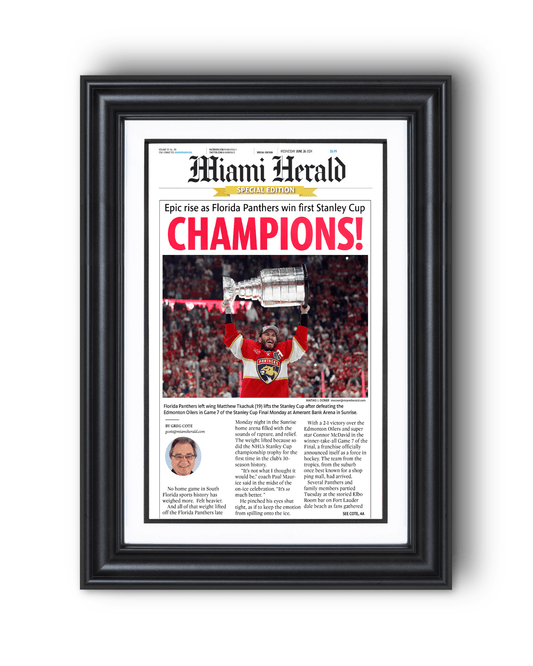 2024 Florida Panthers Stanley Cup "CHAMPIONS!" Special Edition Newspaper - TitleGameFrames.com