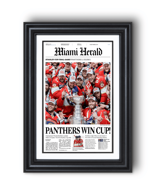 2024 Florida Panthers Stanley Cup Champs Framed Commemorative Newspaper - TitleGameFrames.com