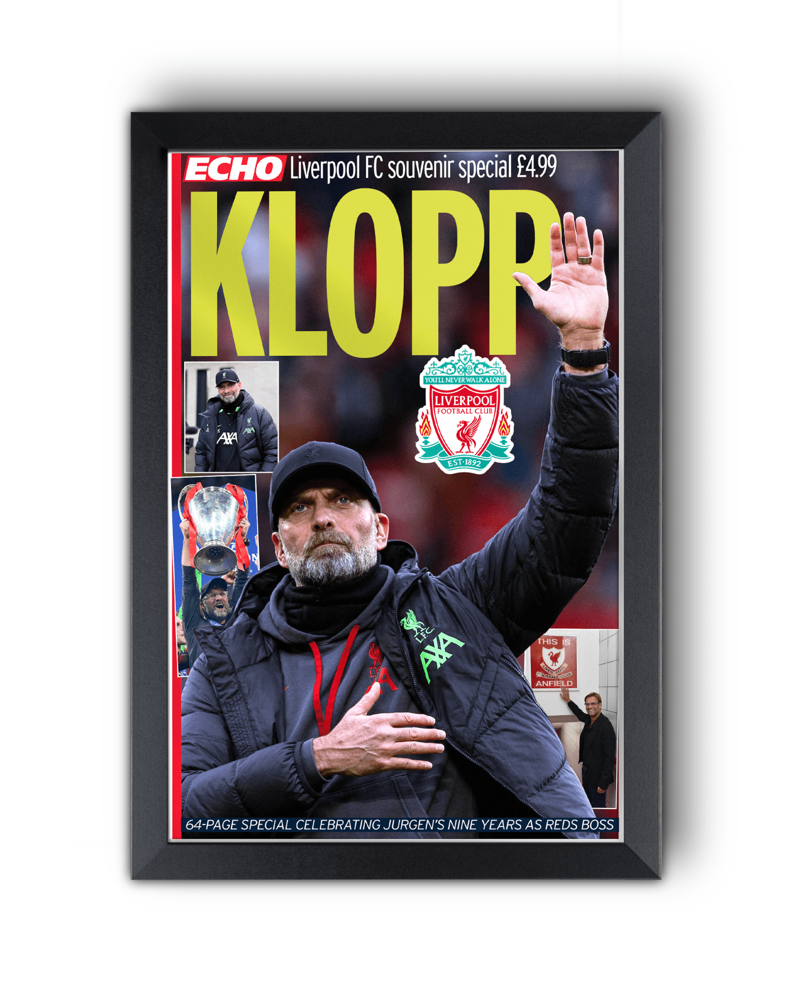 2024 Liverpool Football Farewell to Jurgen "KLOPP" Framed Newspaper - TitleGameFrames.com