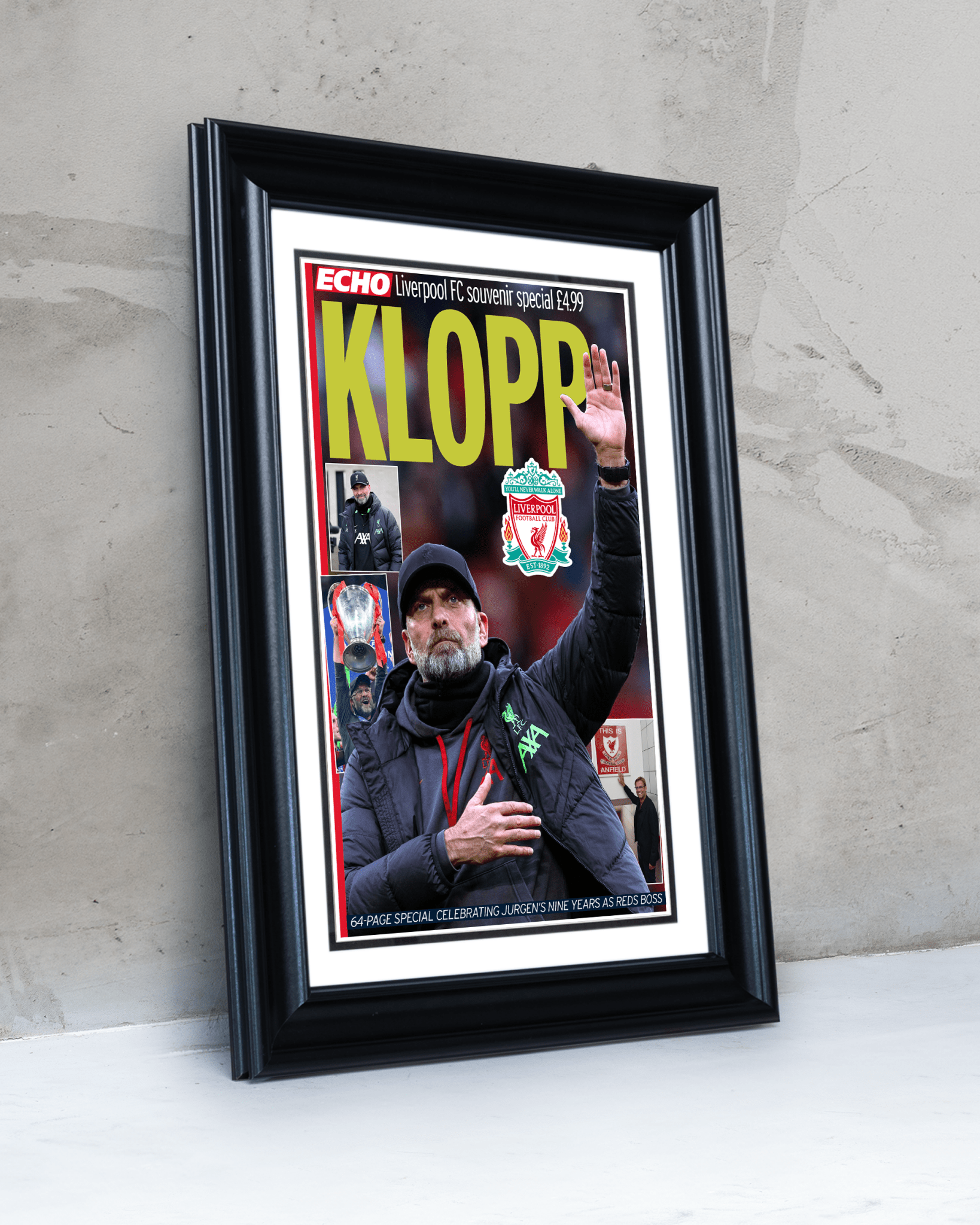 2024 Liverpool Football Farewell to Jurgen "KLOPP" Framed Newspaper - TitleGameFrames.com